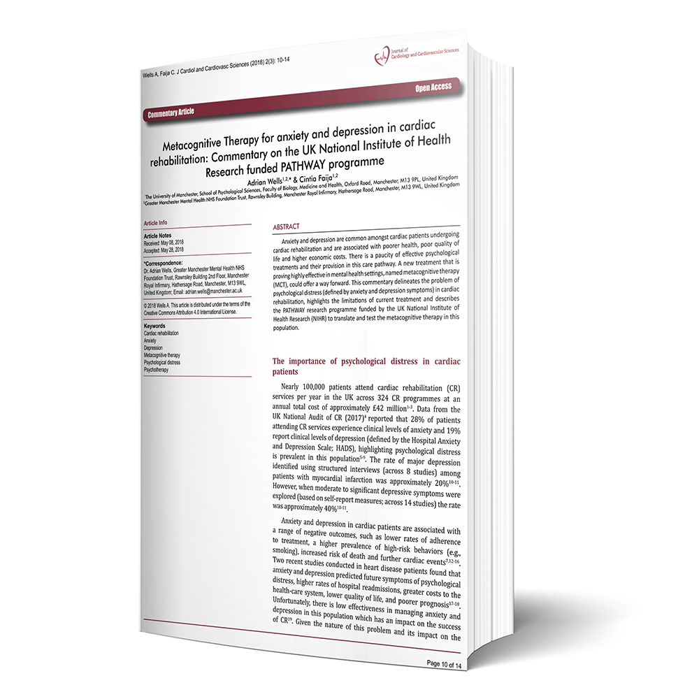 Metacognitive Therapy for anxiety and depression in cardiac rehabilitation